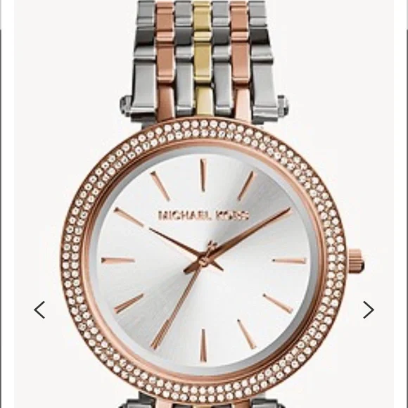 Michael Kors tri-gold watch with original box! New Michael Kors Rose Gold Watch MK3643 | Mercari main image 3